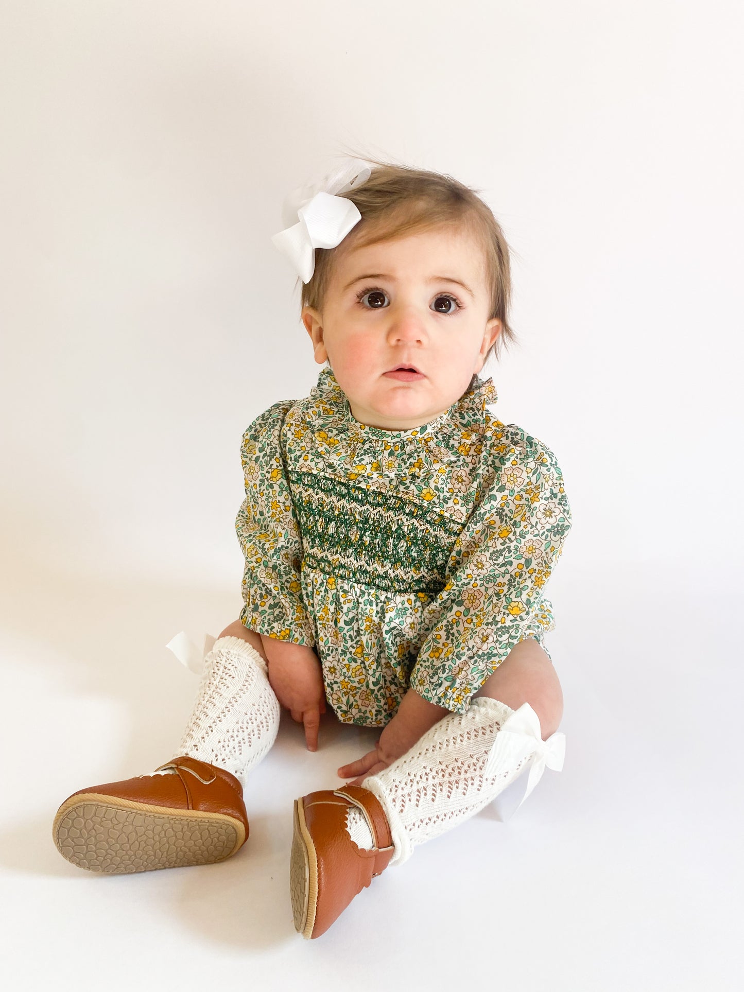 Harper smocked floral bubble