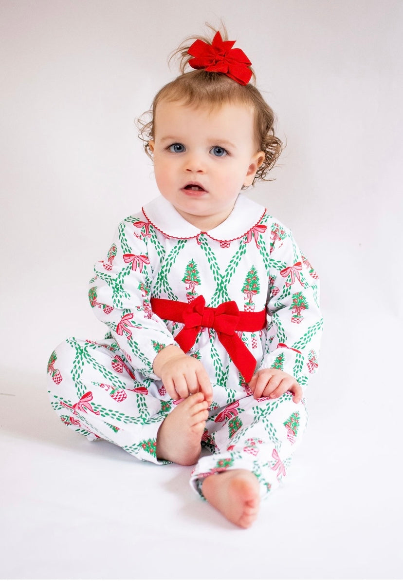 Topiary trellis baby day romper