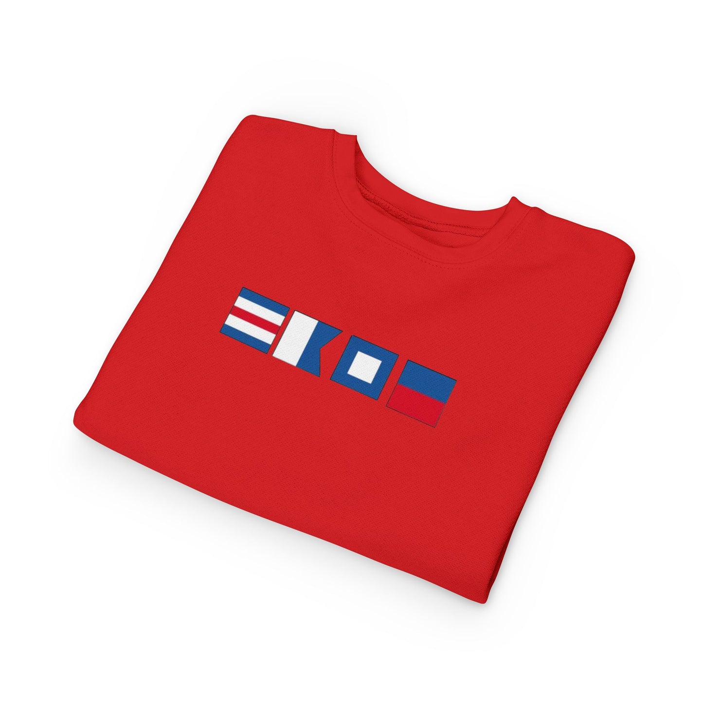 CAPE Nautical Signal Flag Design Toddler Sweatshirt | Kids Maritime Stripes