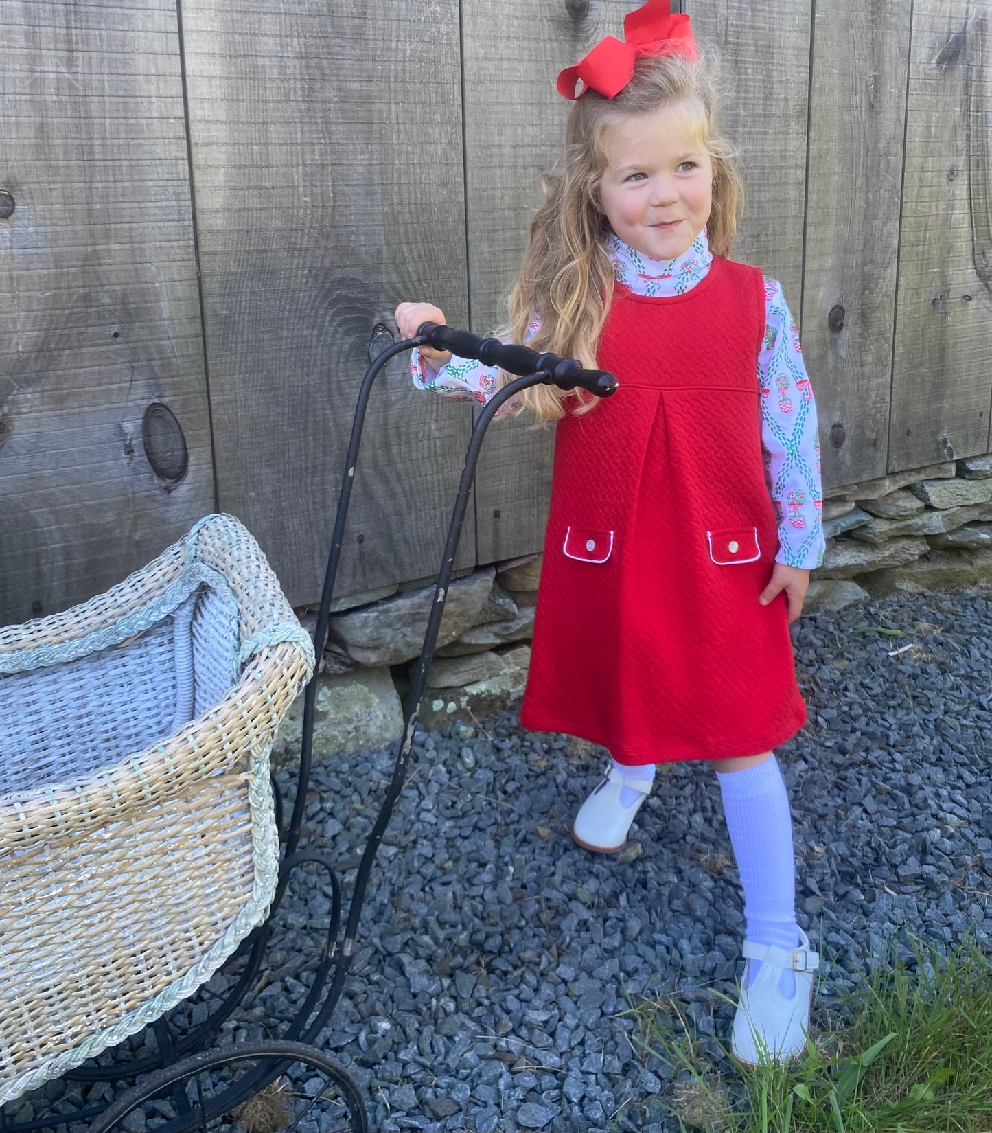 Emma red quilted jumper