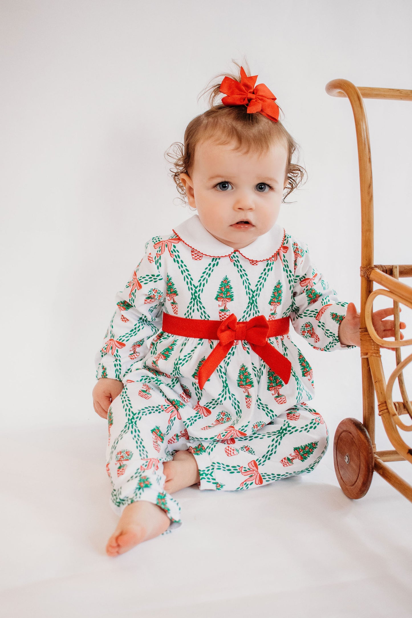 Topiary trellis baby day romper