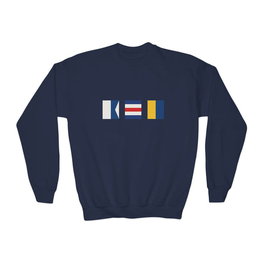 Big kids ACK Signal Flag Crewneck Sweatshirt