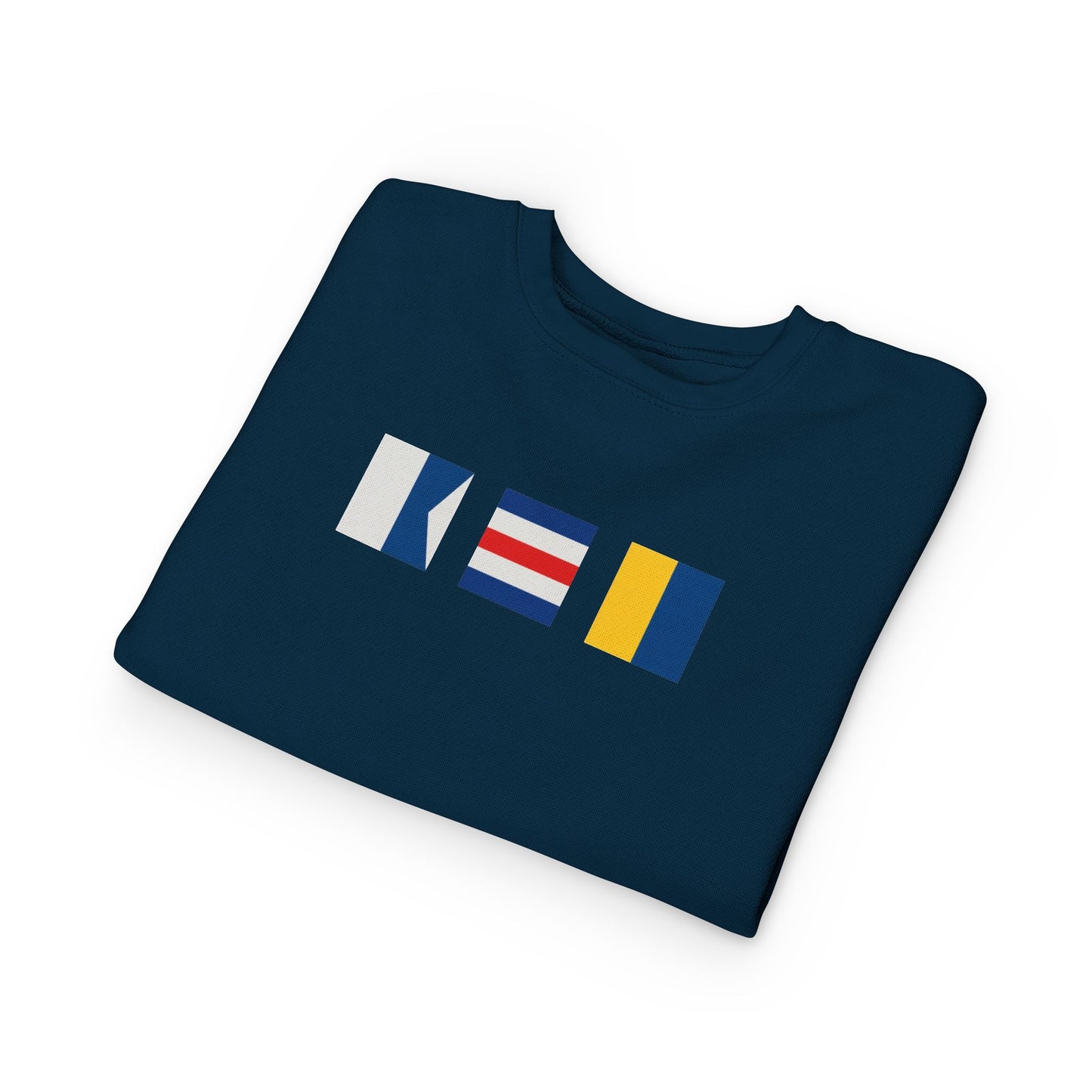 ACK Nantucket Nautical Signal Flag Design Toddler Sweatshirt | Kids Maritime Stripes