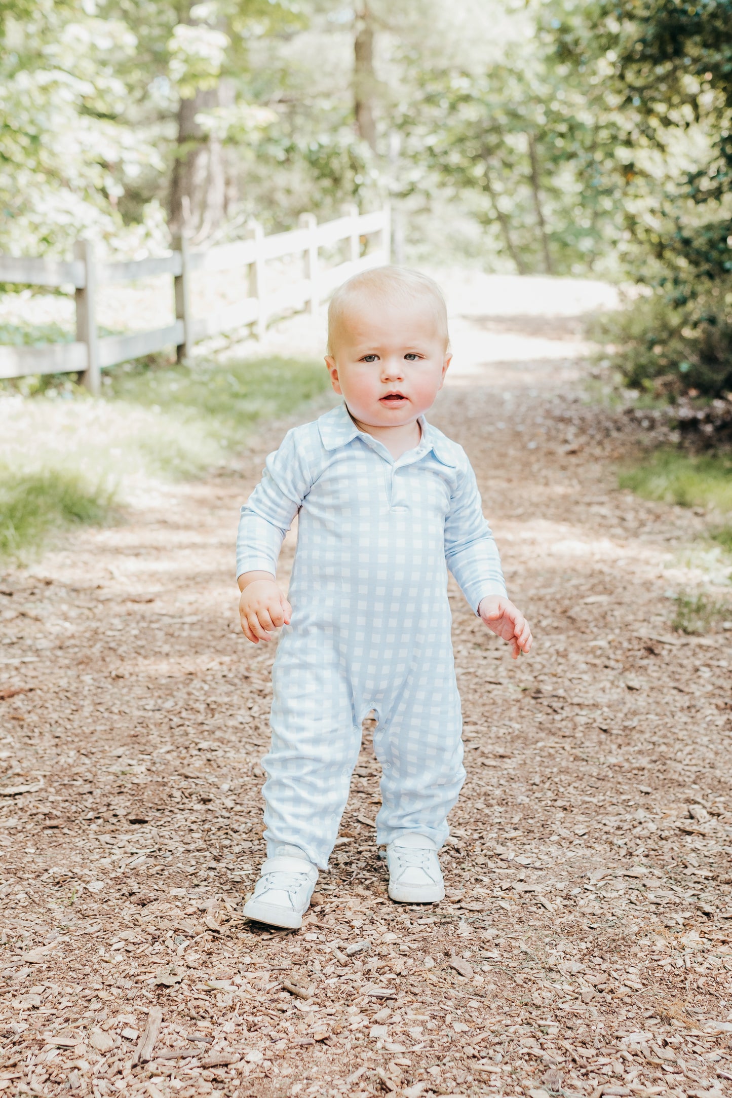 Benjamin buffalo check romper