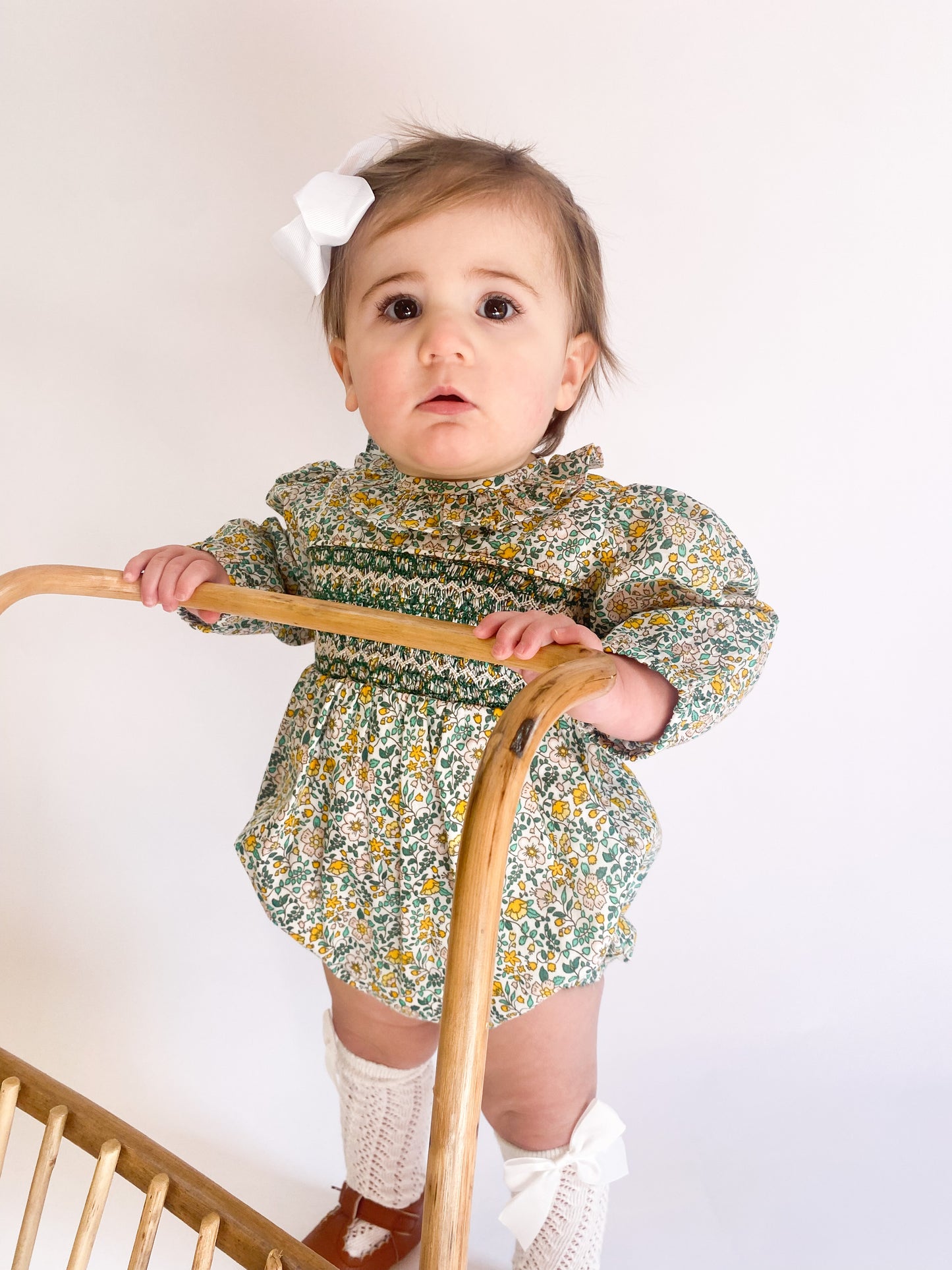 Harper smocked floral bubble