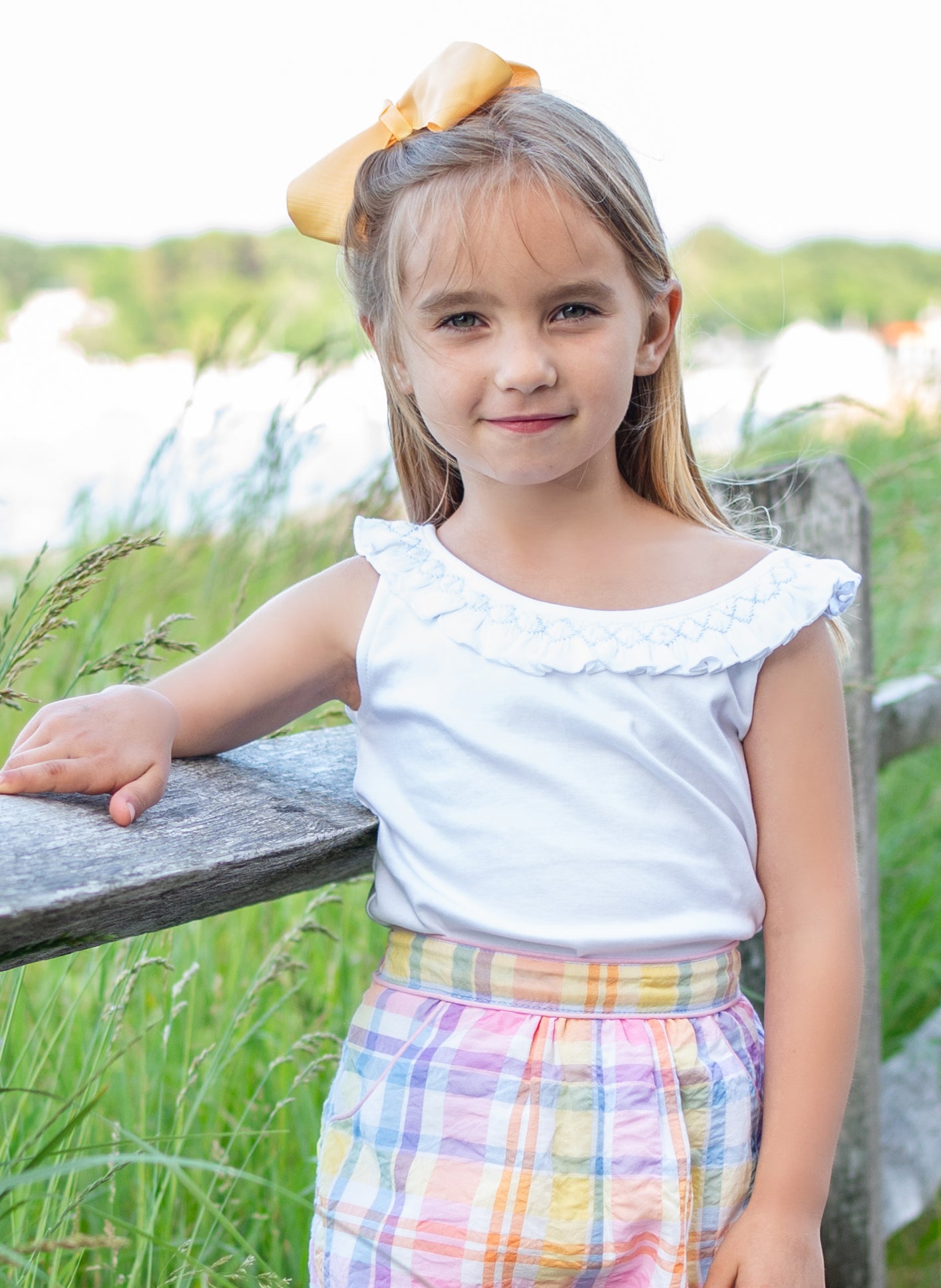 Seersucker Sailboat Smocked Top