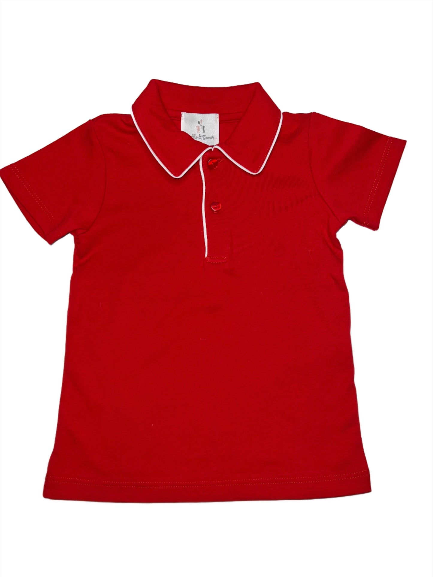 Red Pima Boys Polo