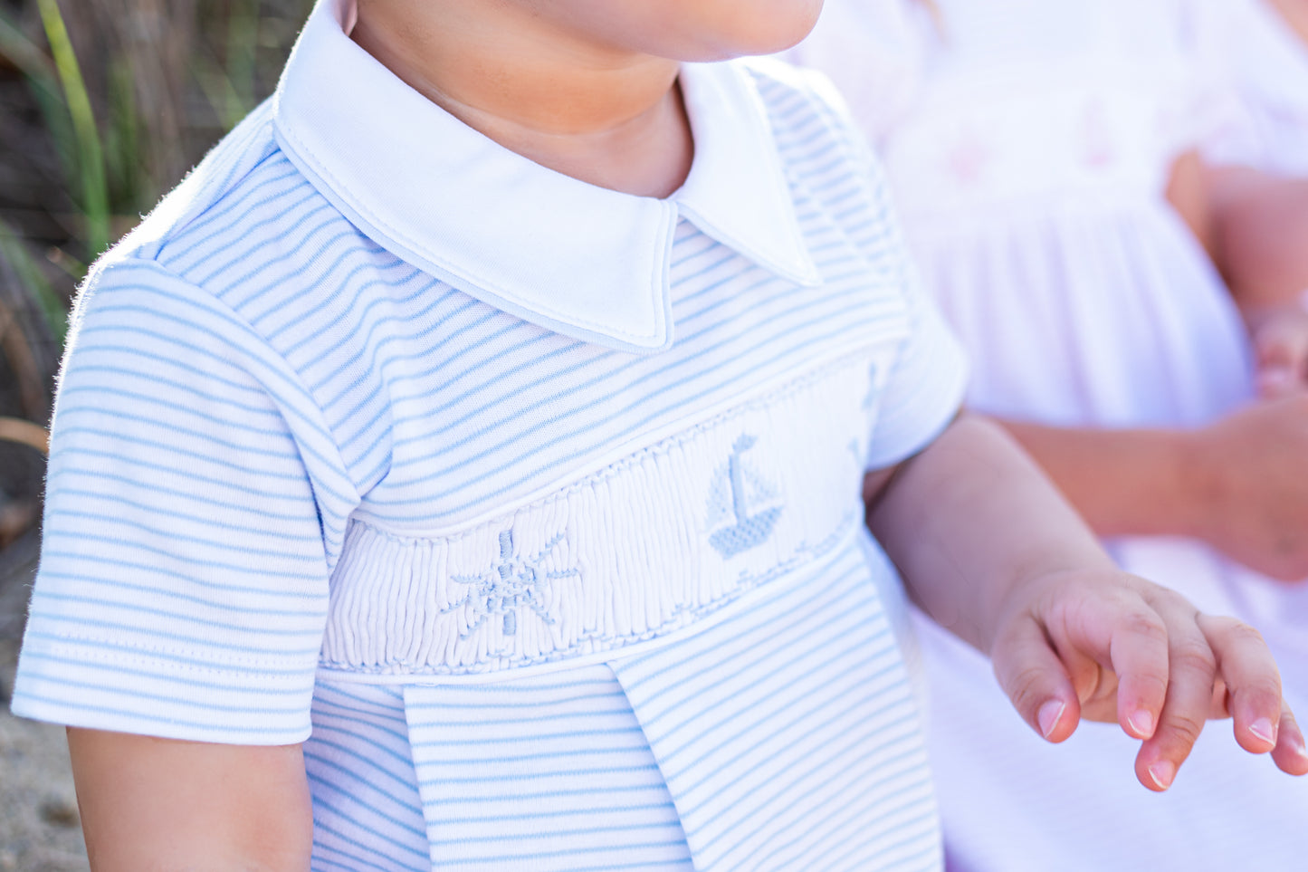 Smocked Nautical Boys Romper