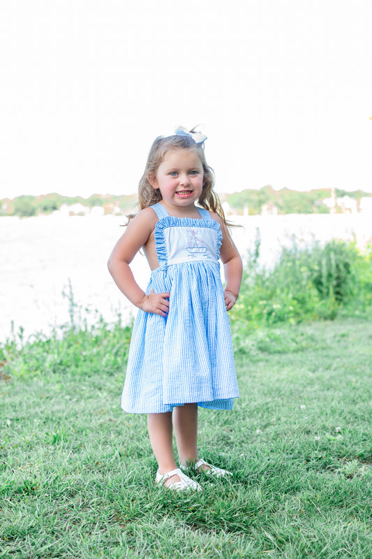 Seersucker Sailboat Dress