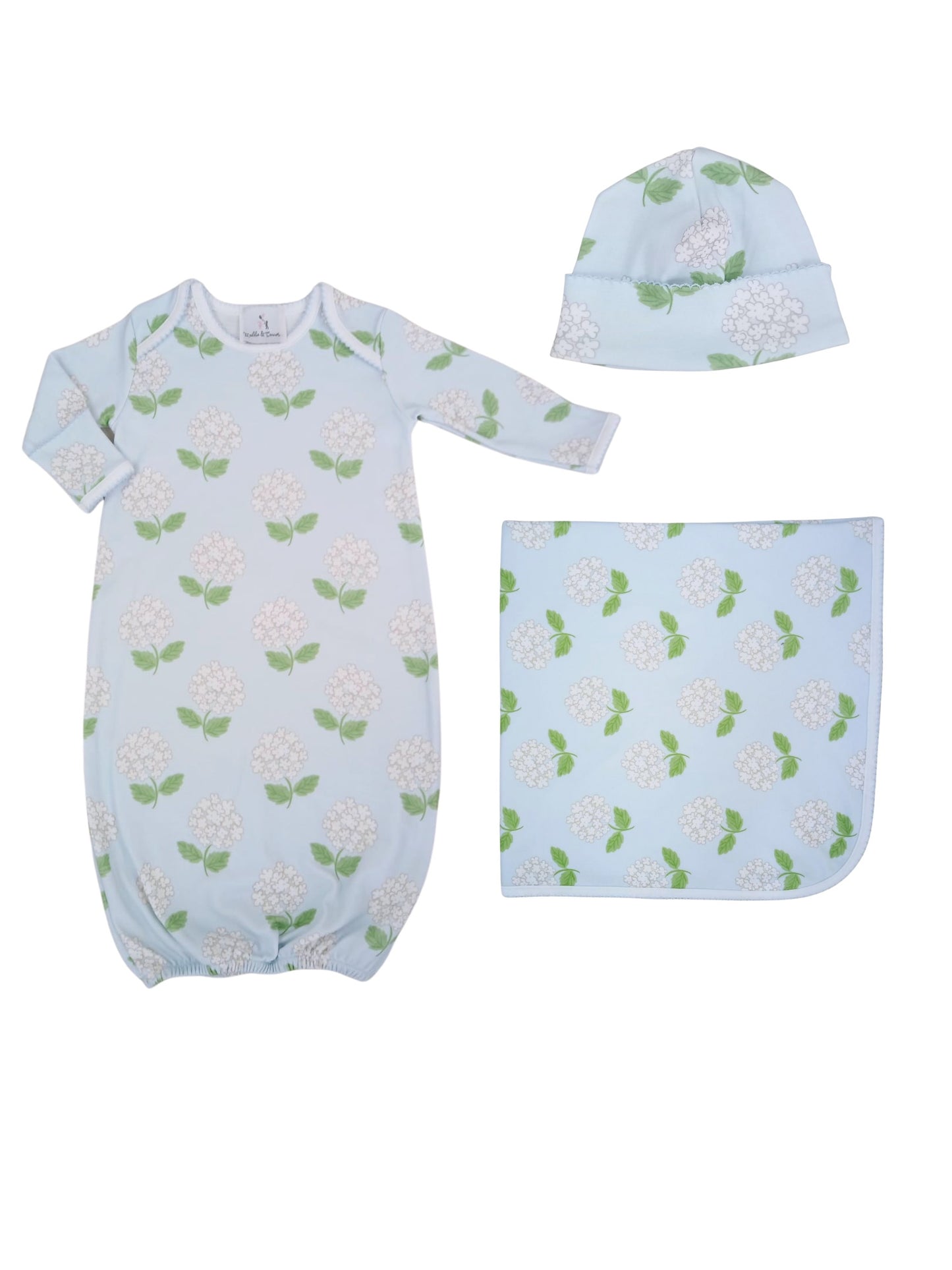 Hydrangea layette set