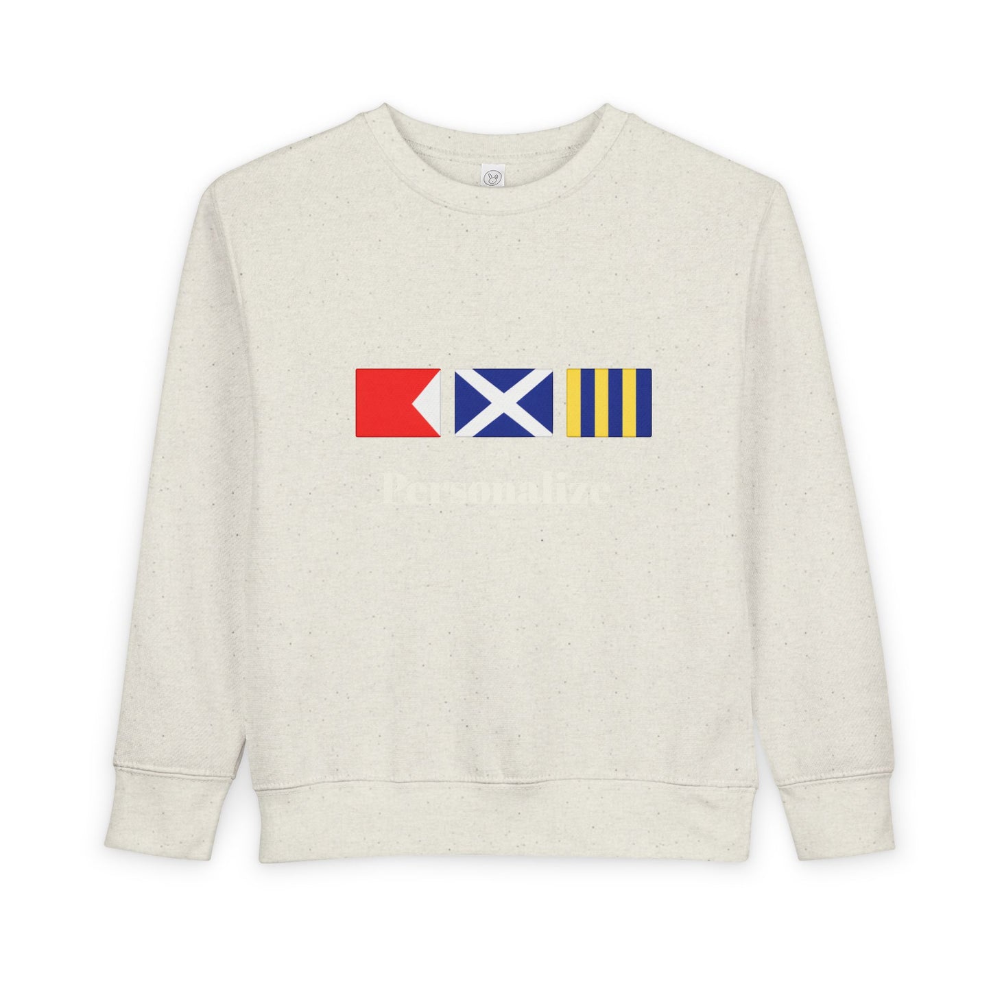 Personalized Nautical Signal Flag Design Toddler Sweatshirt | Kids Maritime Stripes