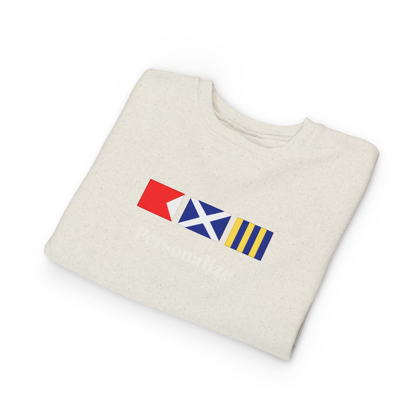 Personalized Nautical Signal Flag Design Toddler Sweatshirt | Kids Maritime Stripes