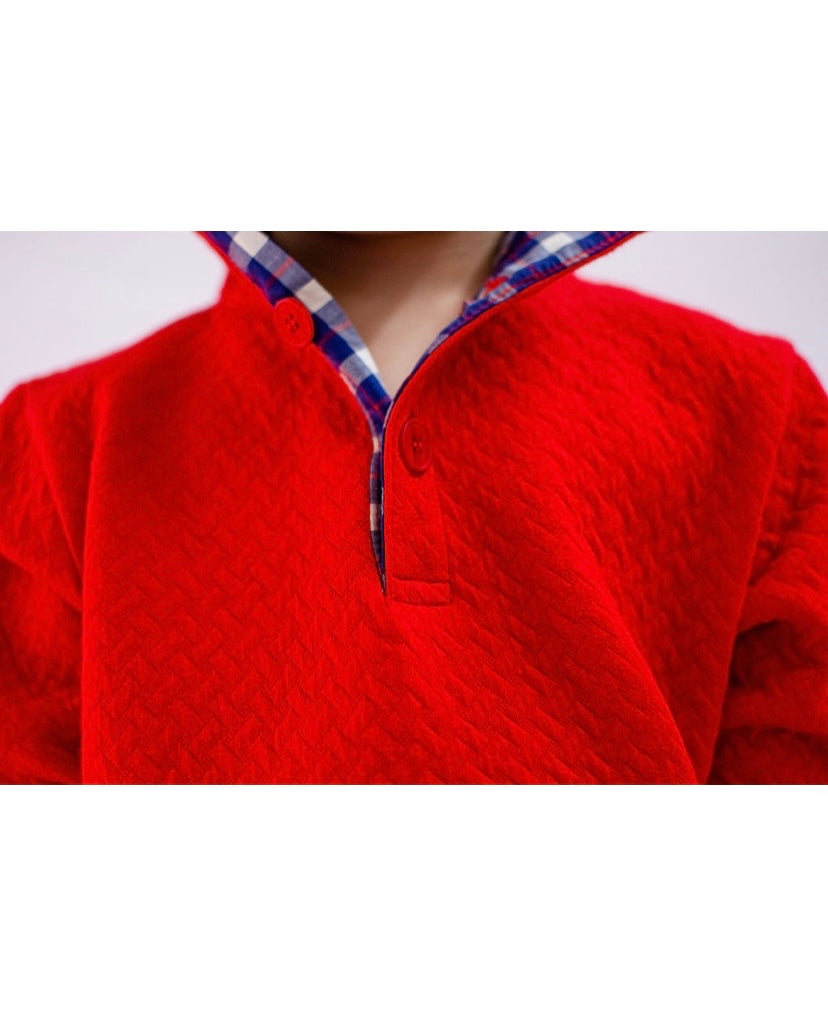 Hadley Boys Red Quilted Half Zip