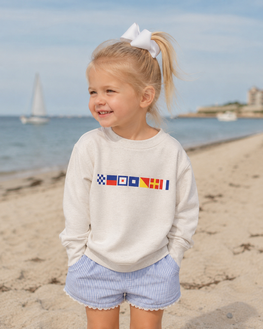 Newport Nautical Signal Flag Design Toddler Crewneck