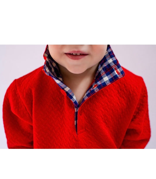 Hadley Boys Red Quilted Half Zip