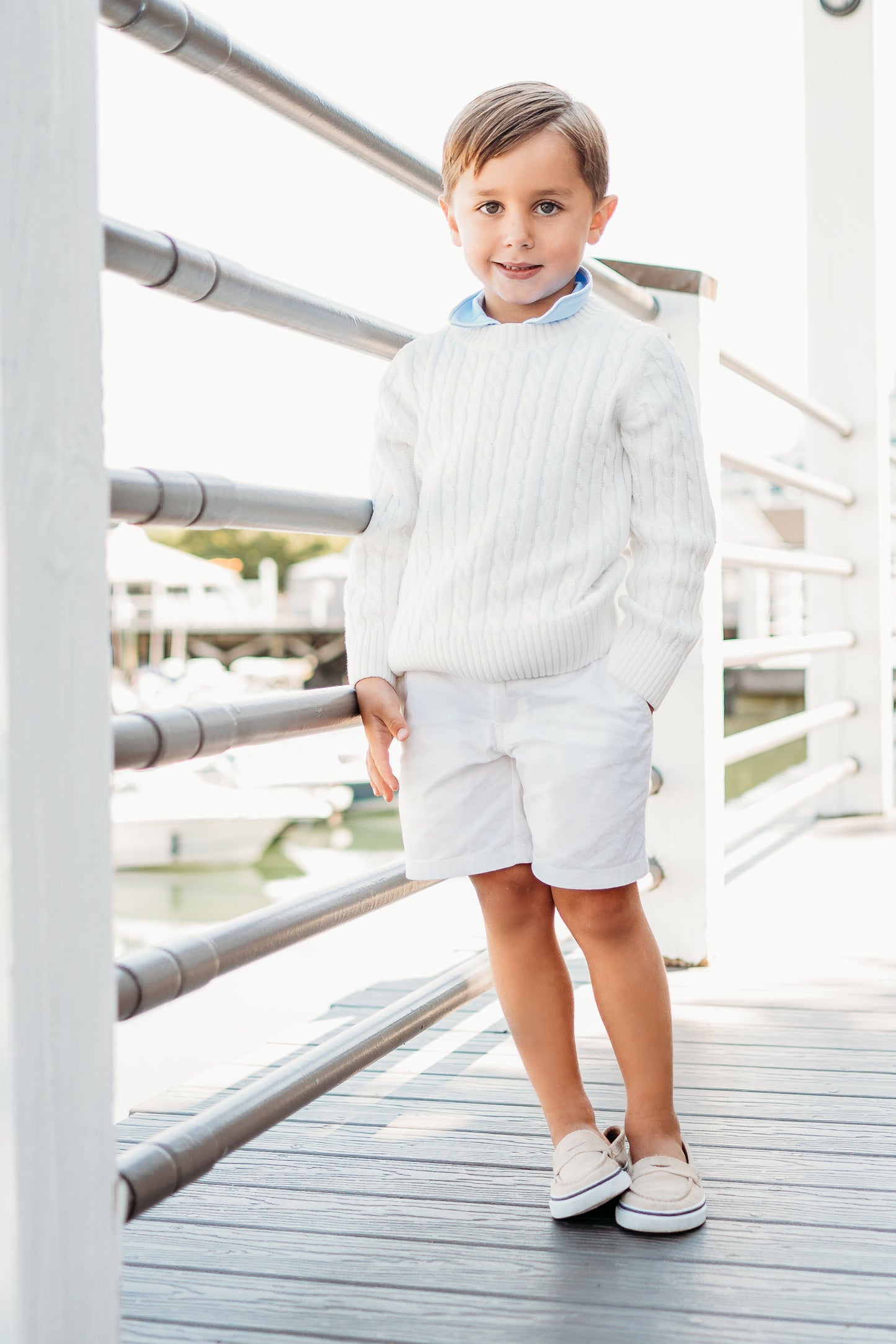 Unisex cream cable knit sweater