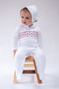 White quilted smocked layette