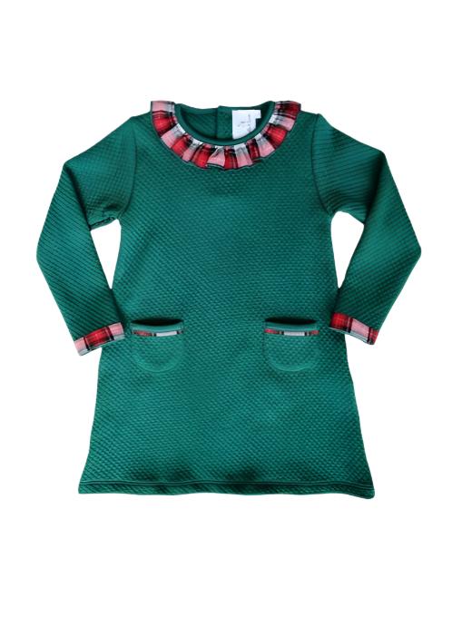 Green Quilted Girls Dress