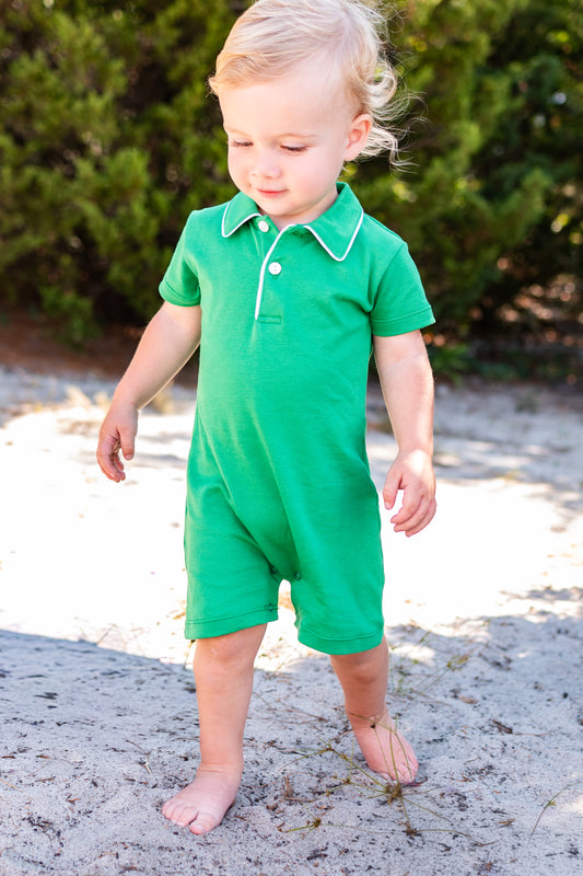Baby boy green romper