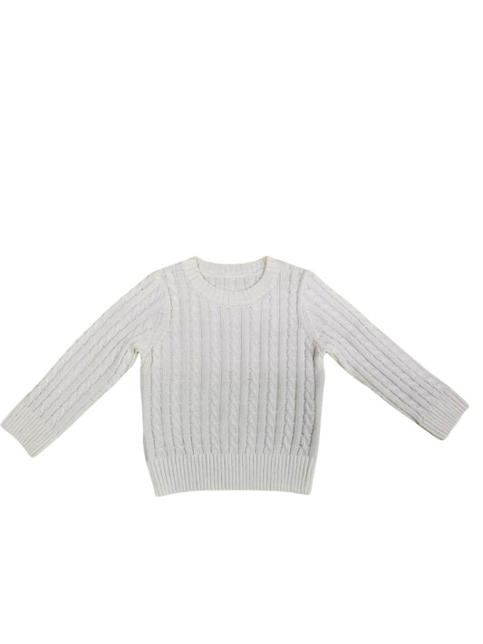 Unisex cream cable knit sweater