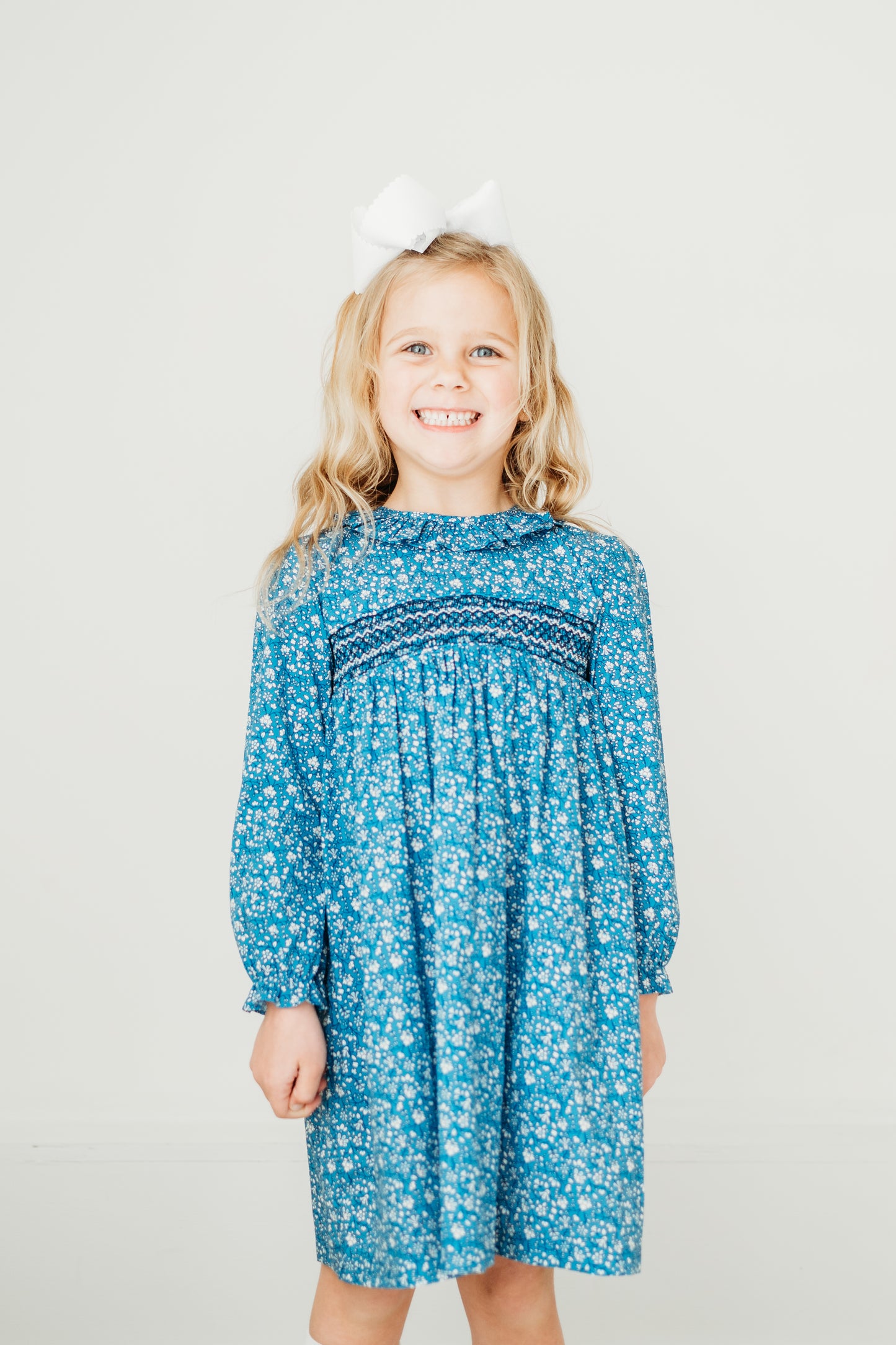 Claire floral smocked dress