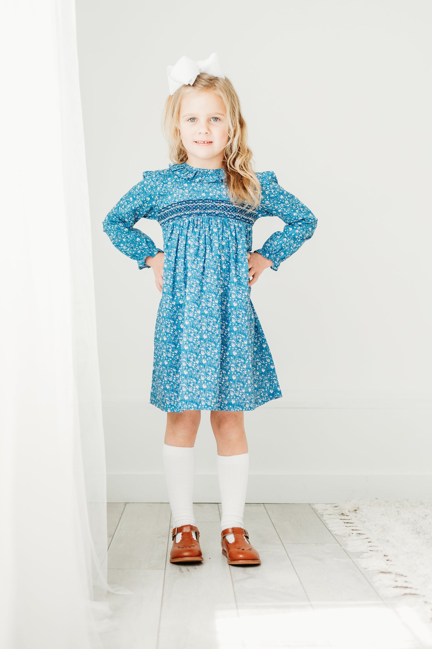 Claire floral smocked dress