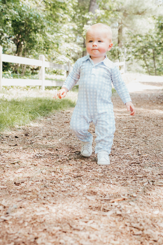 Benjamin buffalo check romper
