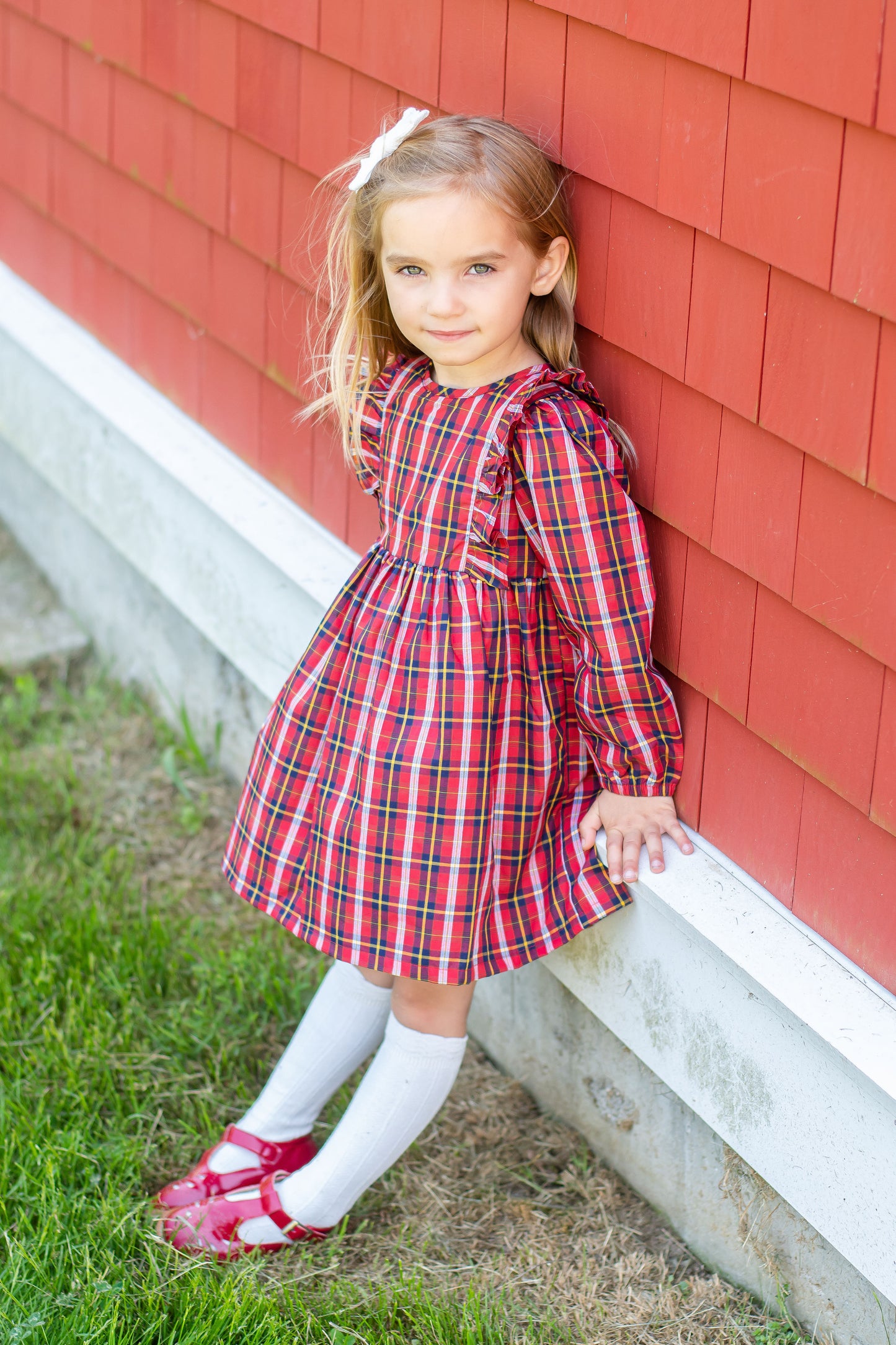 Tartan flutter dress